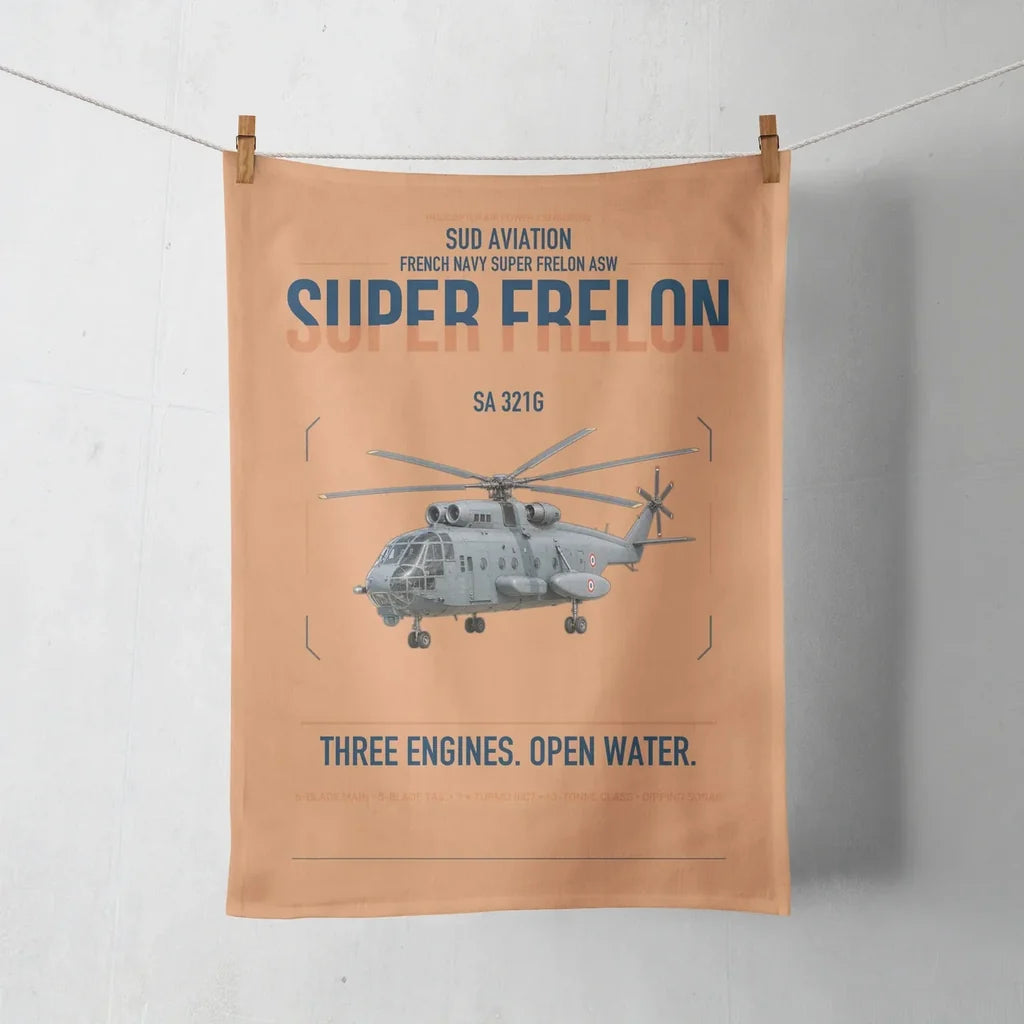 Sud Aviation SA 321G Super Frelon design on orange towel