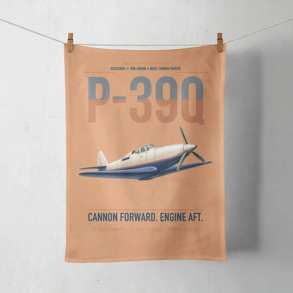 P-39Q Airacobra design on orange towel