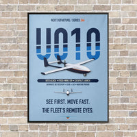 Thumbnail for Airbus U010 Aliaca Fixed-wing vertical canvas print - framed - light blue background