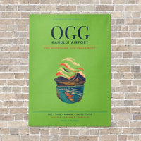 Thumbnail for Kahului Airport OGG vertical canvas print - no frame - light green background