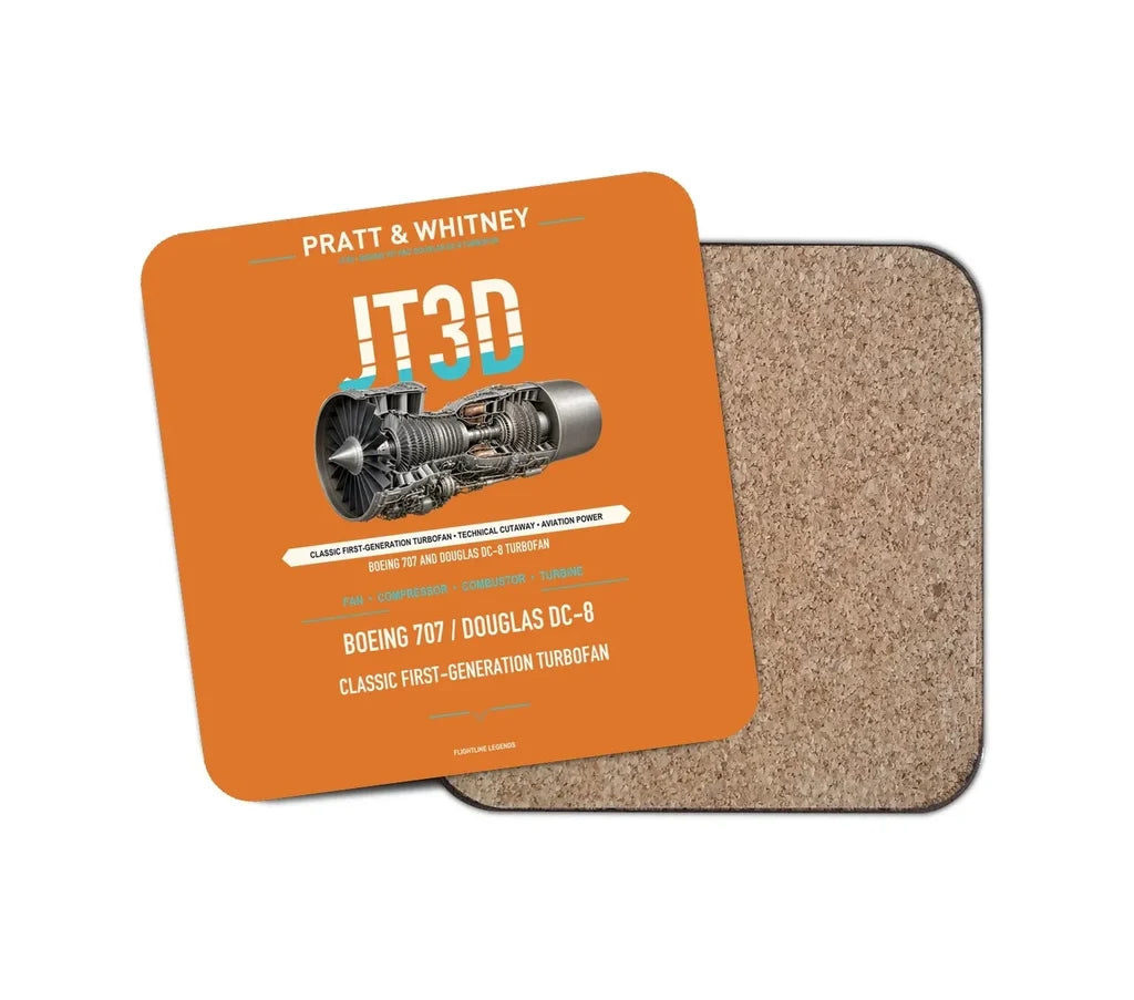 JT3D design on orange 1 piece coaster