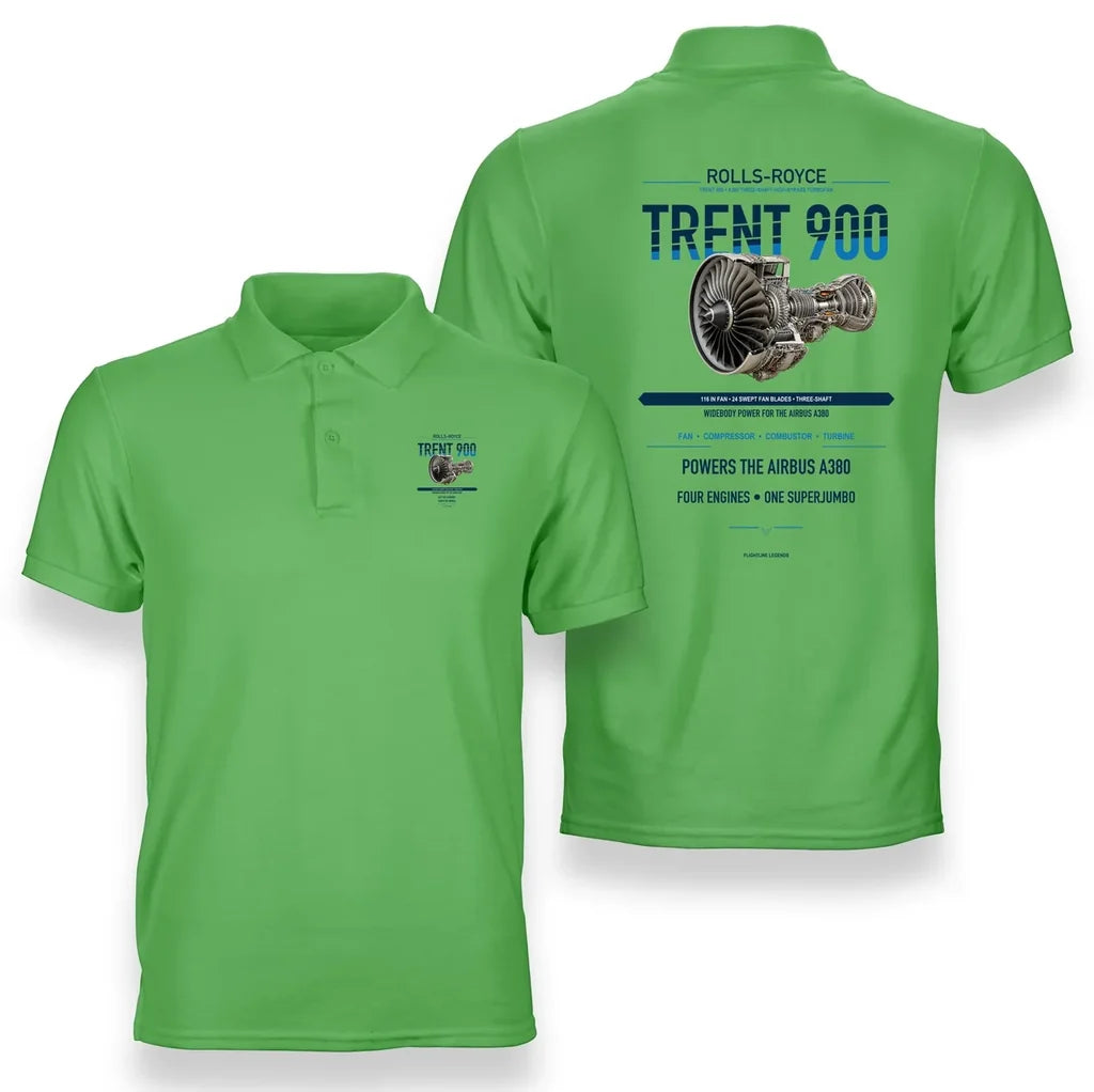 TRENT 900 design on light green polo