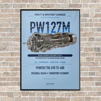 Thumbnail for PW127M vertical canvas print - framed - light blue background