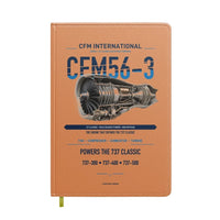 Thumbnail for CFM56-3 design on orange notebook