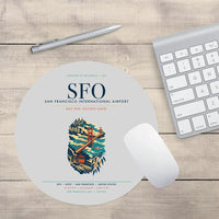 Thumbnail for San Francisco International Airport (SFO) design on light gray round mouse pad