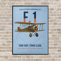 Thumbnail for Sopwith Camel F.1 vertical canvas print - framed - light blue background
