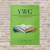 Thumbnail for Winnipeg James Armstrong Richardson International Airport YWG vertical canvas print - no frame - light green background