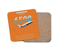 Thumbnail for Bombardier Global 6500 design on orange 1 piece coaster