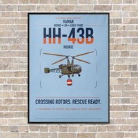 Thumbnail for Kaman HH-43B Huskie vertical canvas print - framed - light blue background