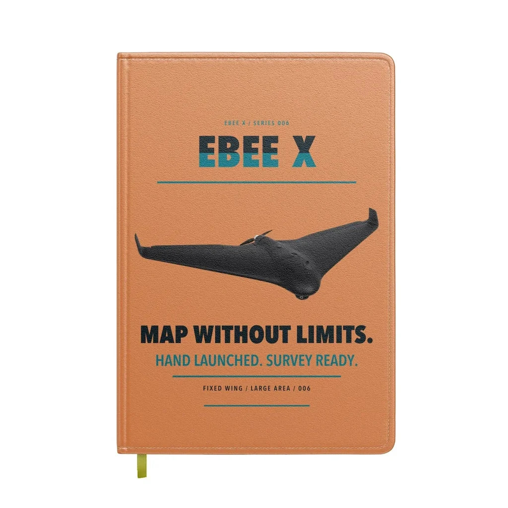 AgEagle eBee X design on orange notebook