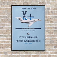 Thumbnail for Cessna Citation X+ vertical canvas print - framed - light blue background