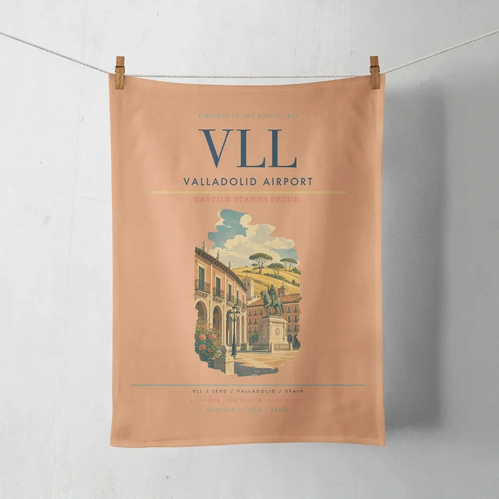Valladolid Airport (VLL) design on orange towel