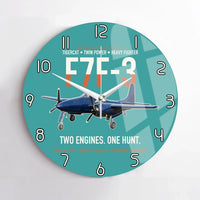 Thumbnail for F7F-3 Tigercat Two Engines One Hunt design on turquoise no frame wall clock