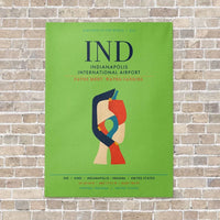 Thumbnail for Indianapolis International Airport IND vertical canvas print - no frame - light green background