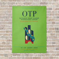 Thumbnail for Bucharest Henri Coandă International Airport OTP vertical canvas print - no frame - light green background