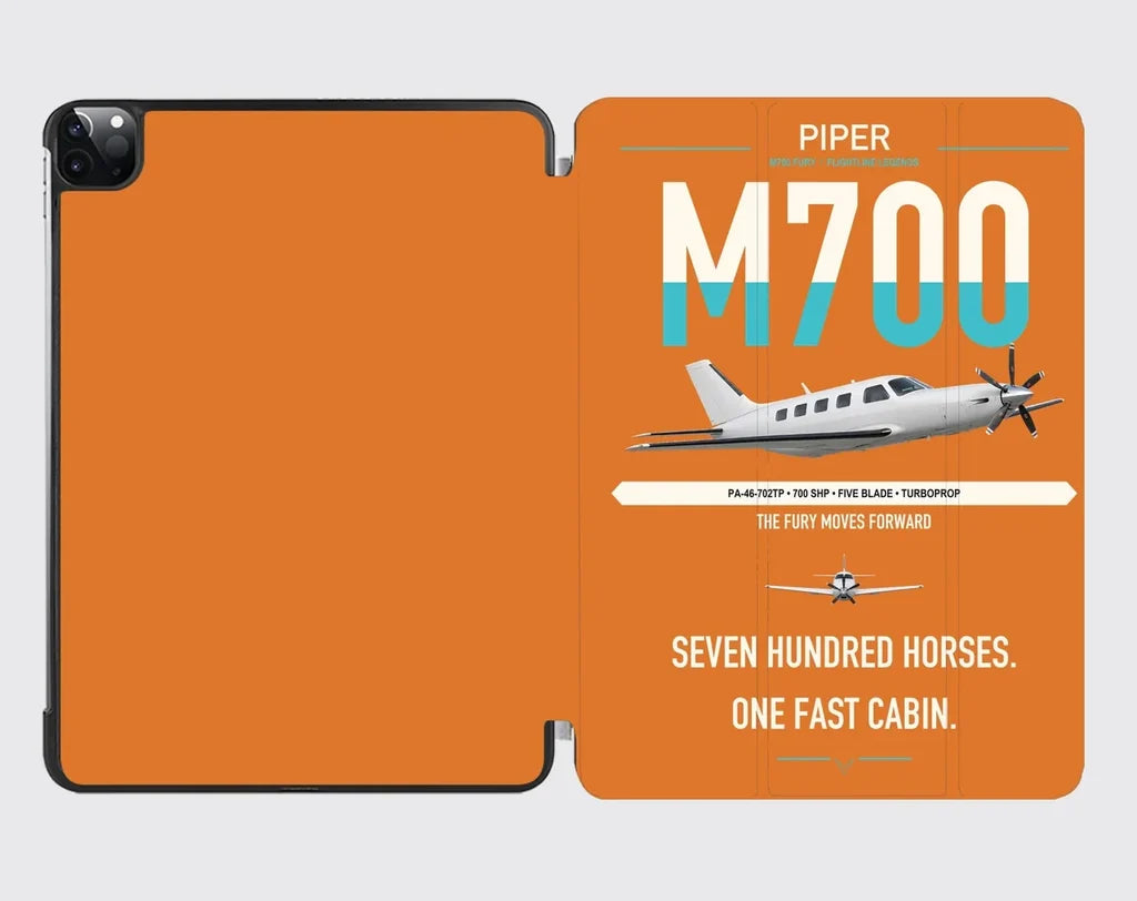 Piper M700 Fury design on orange ipad tablet case