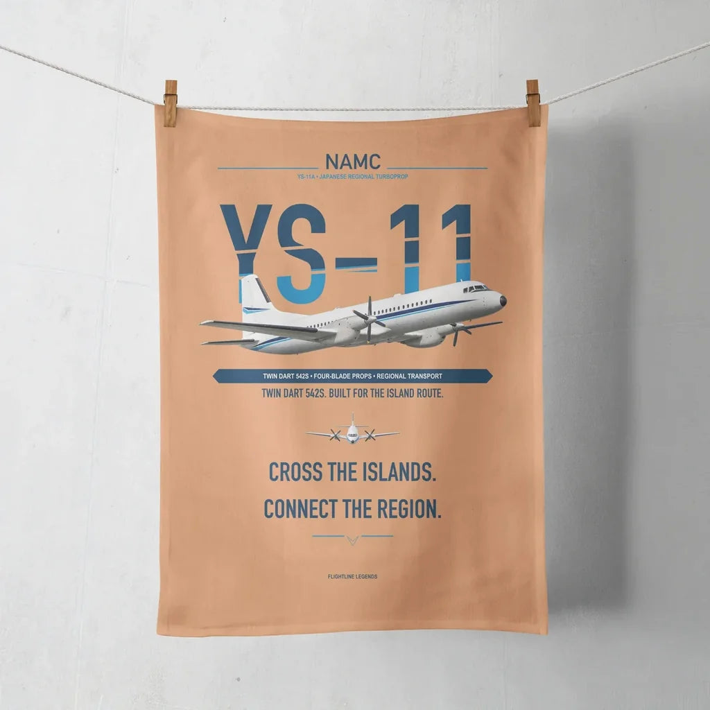 NAMC YS-11A design on orange towel