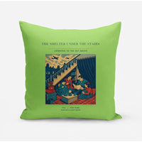Thumbnail for VINTAGE G4533 - The Shelter Under The Stairs - Designed Pillows design on lightgreen