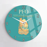Thumbnail for Paphos International Airport (PFO) design on turquoise no frame wall clock