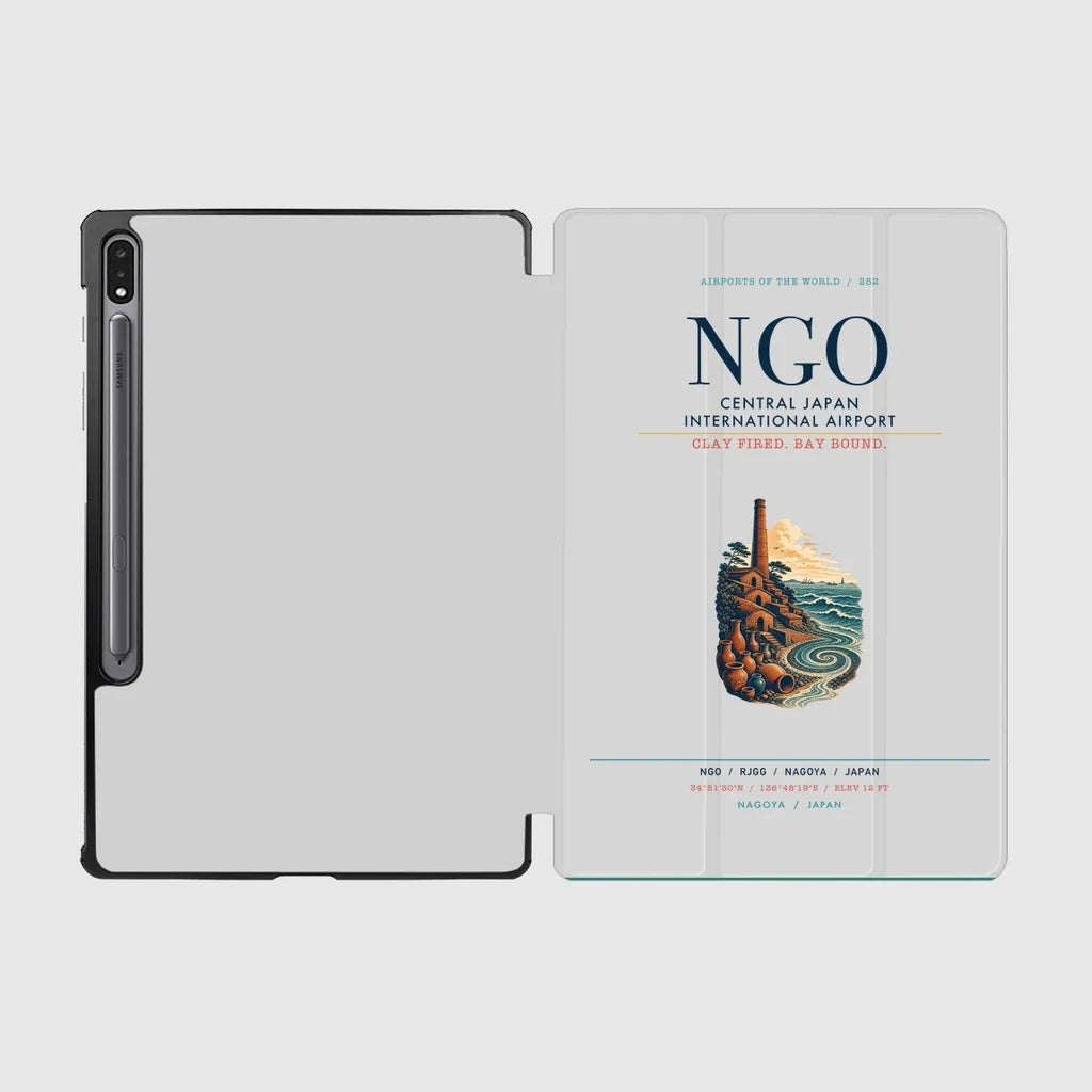 Central Japan International Airport (NGO) design on light gray samsung tablet tablet case