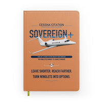 Thumbnail for Cessna Citation Sovereign+ design on orange notebook