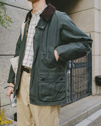 Thumbnail for Spring And Autumn Vintage Corduroy Checkered Workwear Hunting Suit Pilot Jacket - view 14