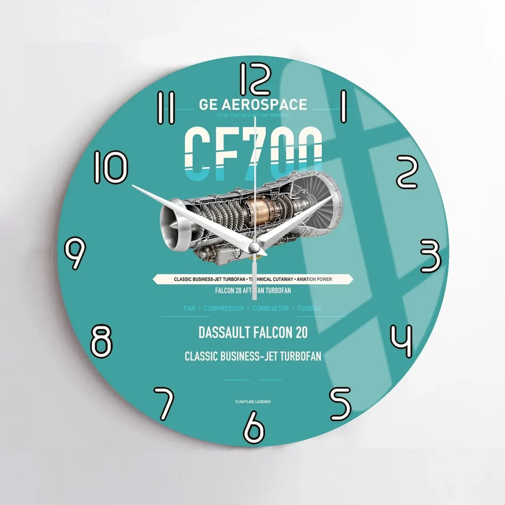 CF700 design on turquoise no frame wall clock