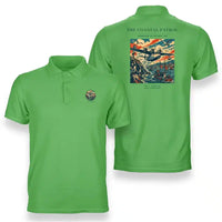 Thumbnail for VINTAGE G4035 - The Coastal Patrol - Double-Side Polo T-Shirt design on lightgreen
