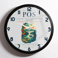 Thumbnail for Piarco International Airport (POS) design on light gray framed wall clock
