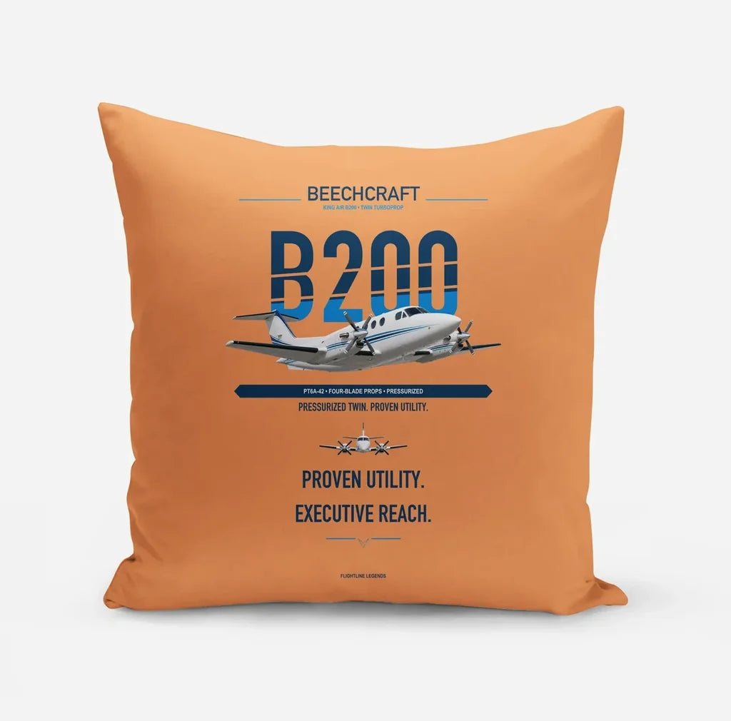 Beechcraft King Air B200 design on orange pillow