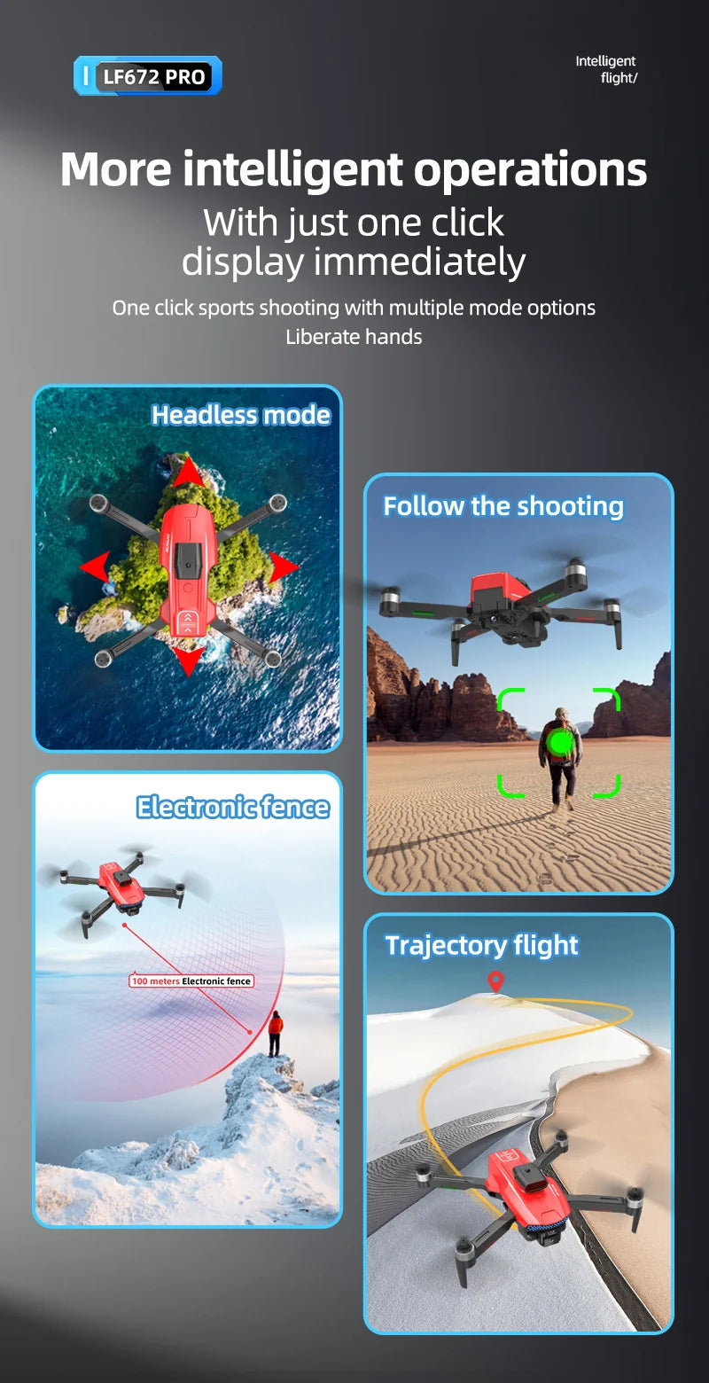 LF672 Brushless Drone: 4K Dual Camera, Optical Flow & Screen-Controlled Aerial Quadcopter - view 11