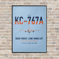 Thumbnail for Boeing KC-767A vertical canvas print - framed - light blue background