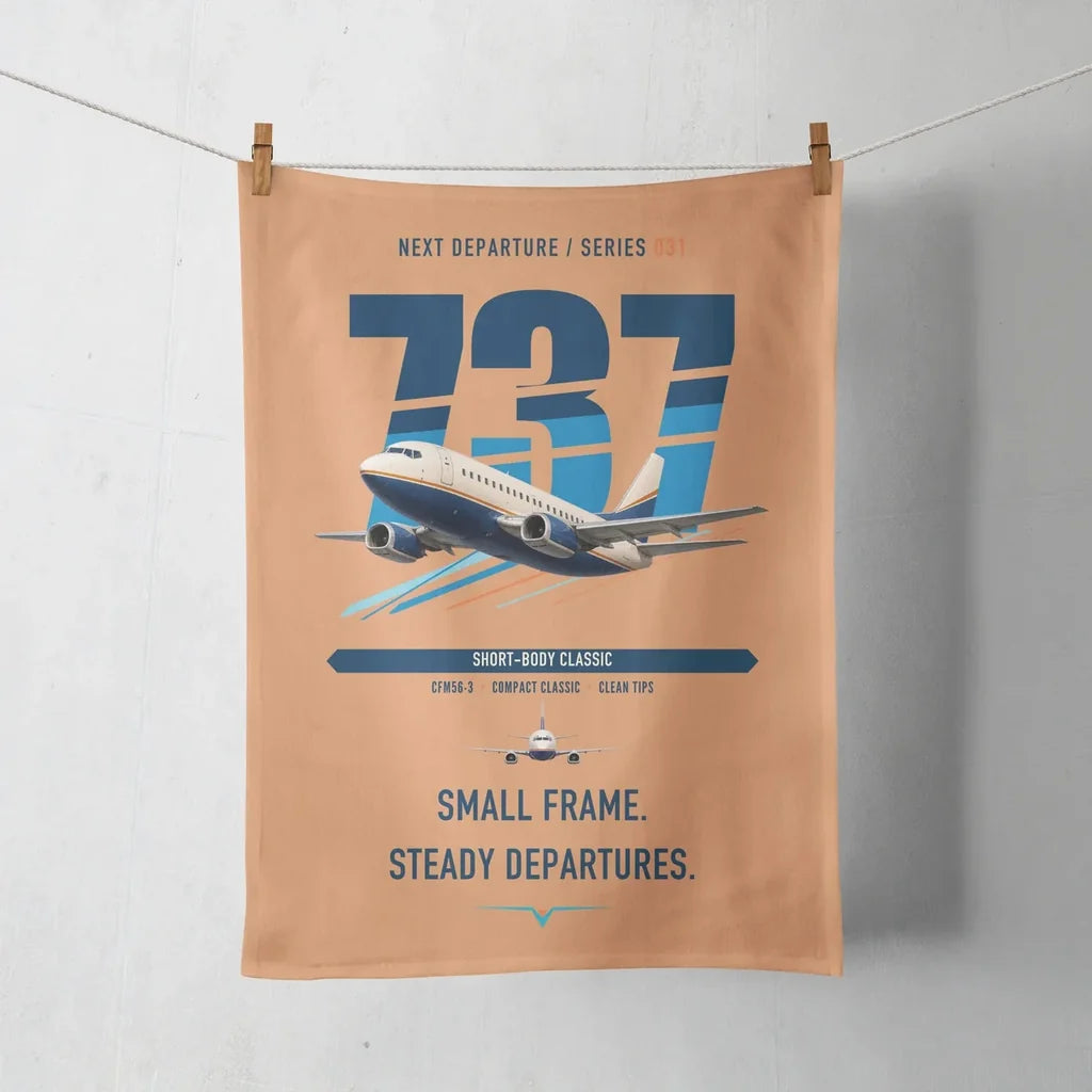 Boeing 737-500 Classic design on orange towel