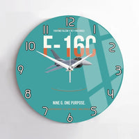 Thumbnail for F-16C Fighting Falcon Nine G One Purpose design on turquoise no frame wall clock