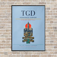 Thumbnail for Podgorica Airport TGD - Canvas Framed - Light Blue