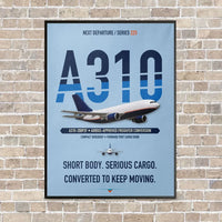 Thumbnail for Airbus A310-200P2F vertical canvas print - framed - light blue background