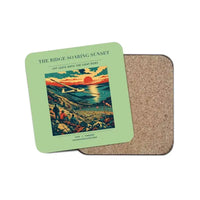 Thumbnail for The Ridge Soaring Sunset - Designed Coasters design on light green 1-piece