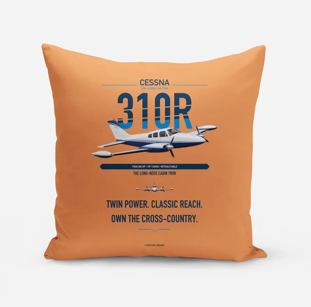 Cessna 310R design on orange pillow