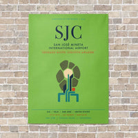 Thumbnail for San José Mineta International Airport SJC vertical canvas print - no frame - light green background