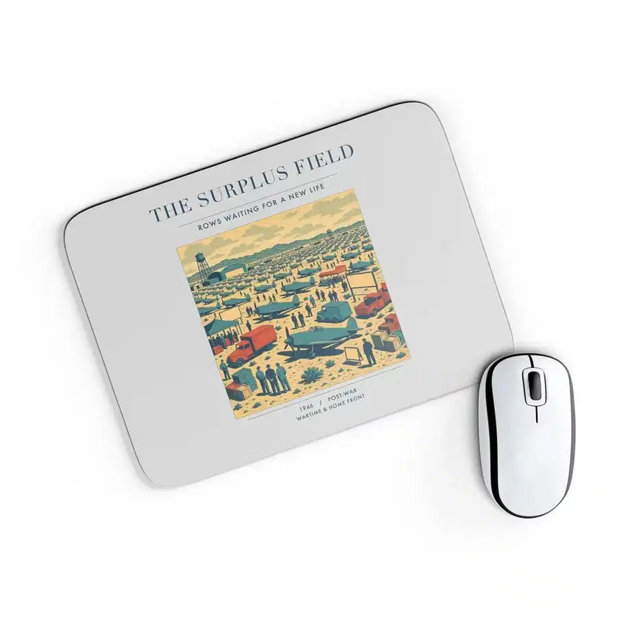 VINTAGE G4539 - The Surplus Field - Designed Mouse Pads design on lightgray rectangle