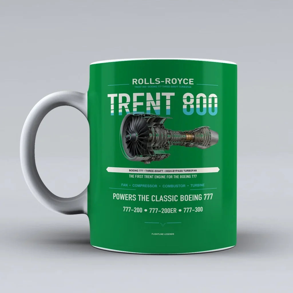 800 Mug design on green trent