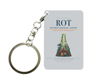 Thumbnail for Rotorua Regional Airport ROT Key Chain design on light gray key chain