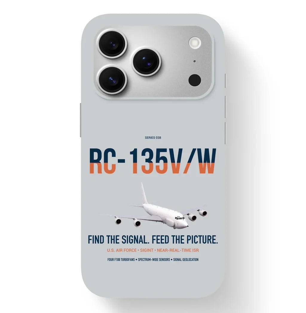 RC-135V W Rivet Joint design on light gray magsafe iphone case, for iPhone 17 Pro