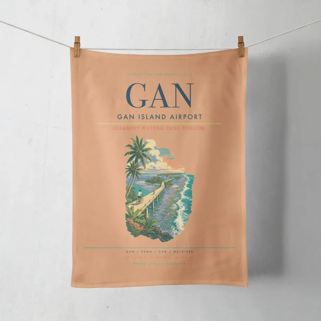 Gan Island Airport (GAN) design on orange towel