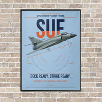 Thumbnail for Dassault Super Étendard vertical canvas print - framed - light blue background