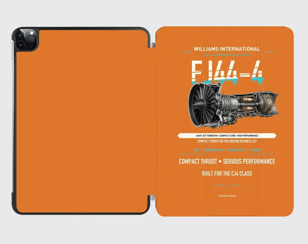 FJ44-4 design on orange ipad tablet case