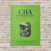 Thumbnail for Chattanooga Airport CHA vertical canvas print - no frame - light green background