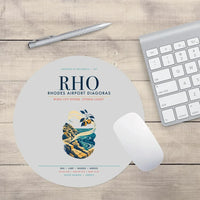 Thumbnail for Rhodes Airport Diagoras (RHO) design on light gray round mouse pad