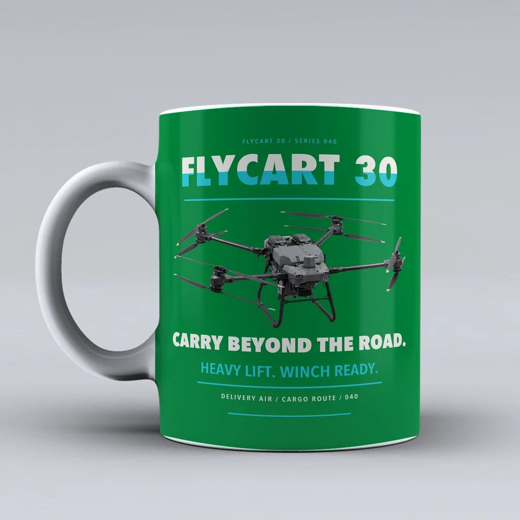 FlyCart 30 Mug design on green dji