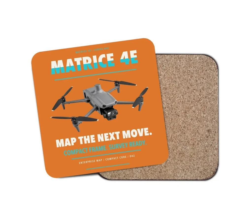 DJI Matrice 4E design on orange 1 piece coaster